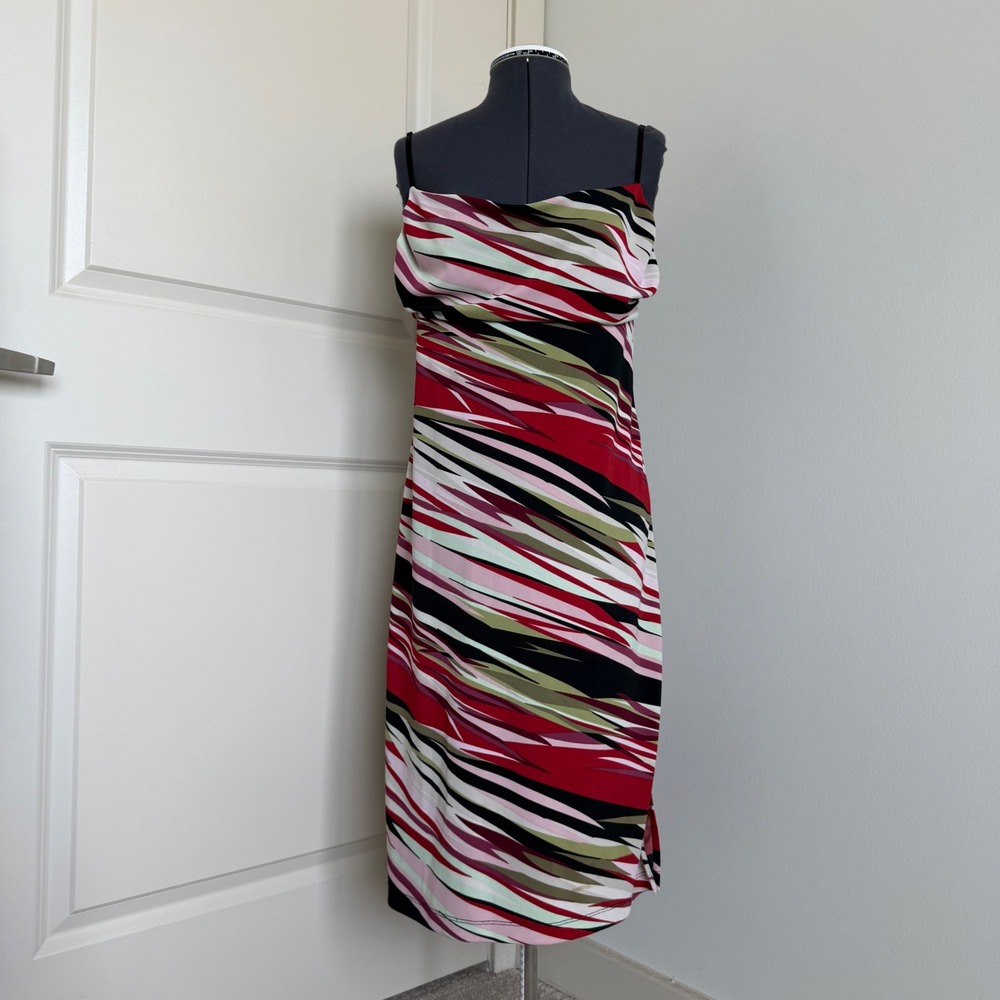 Vintage Y2K BCBG Striped Print Fitted Mini Dress